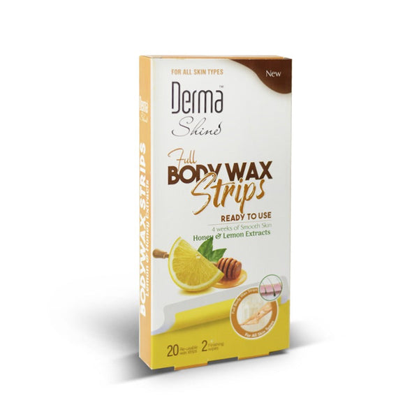 DERMA SHINE FULL BODY WAX STRIPS - HONEY & LEMON EXTRACTS-Hair Removal Wax-CMS BeautyMart