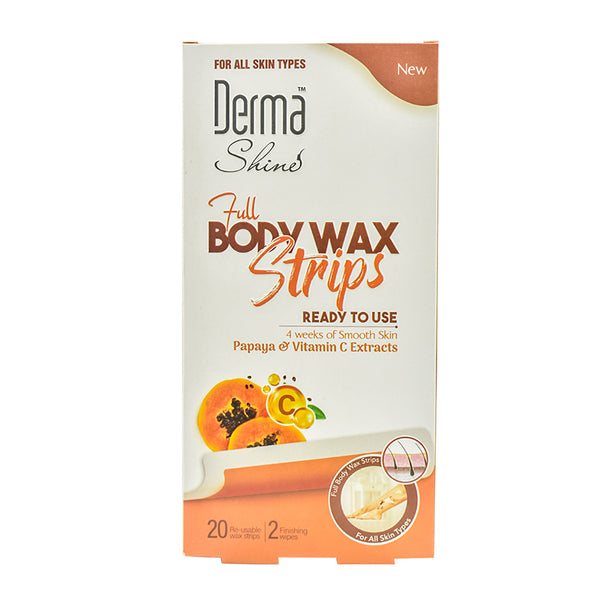 Derma Shine Full Body Wax Strips - Papaya & Vitamin C Extracts-Hair Removal Wax-CMS BeautyMart